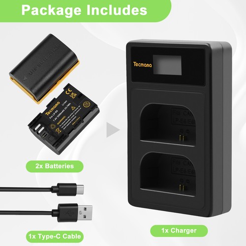 E6n batteria - 2x, lp-e6n